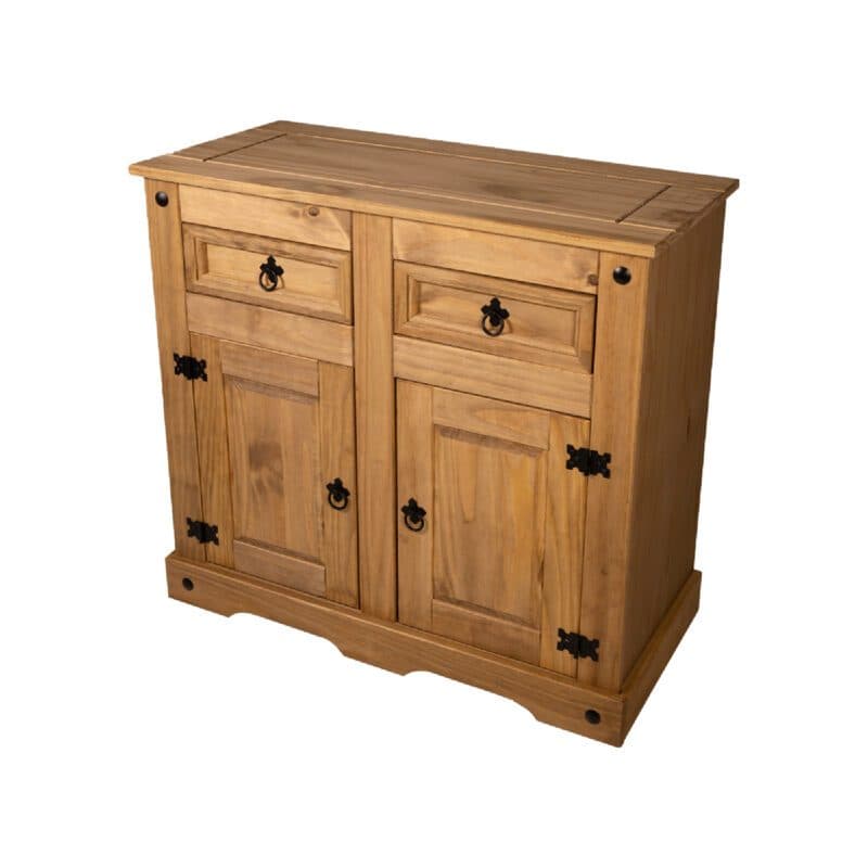 Liadomo Arizona Sideboard aus Kiefernholz natur gewachst mit 2 Türen und 2 Schubkästen.