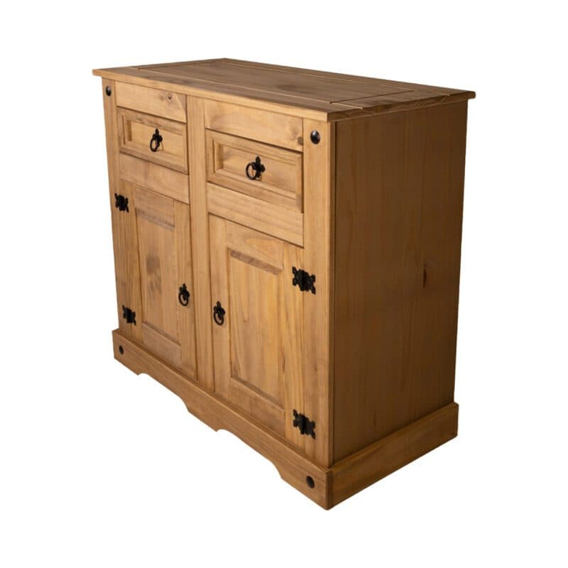 Liadomo Arizona Sideboard aus Kiefernholz natur gewachst mit 2 Türen und 2 Schubkästen.