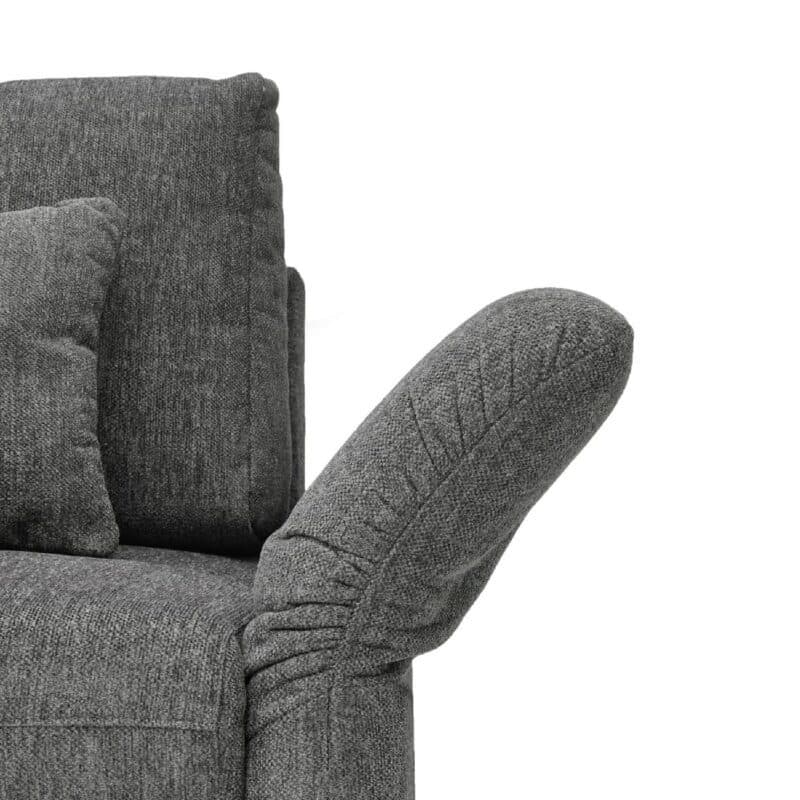 Trendstore Jorden Schlafsofa in Chenille dunkelgrau – Armlehne Position 2