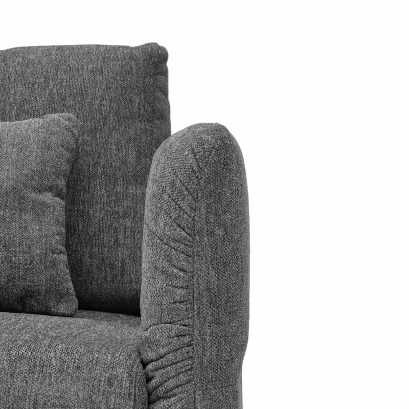 Trendstore Jorden Schlafsofa in Chenille dunkelgrau – Armlehne Position 1