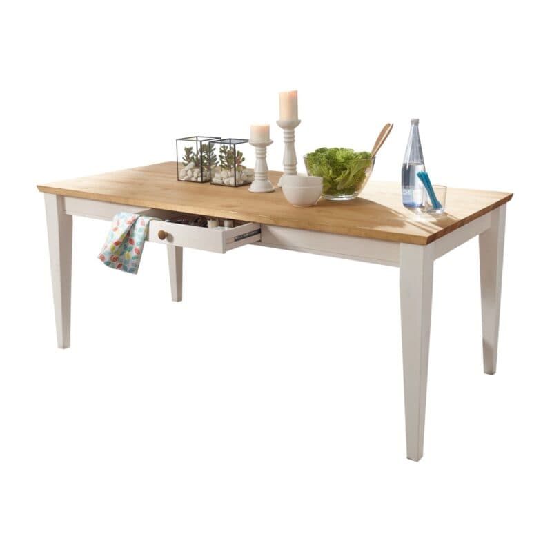 Liadomo Göteborg Esstisch in Weiß - Schublade offen