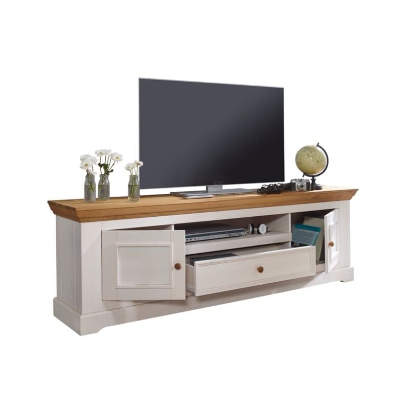 Liadomo Göteborg Lowboard I aus Kiefer massiv weiß gewachst.