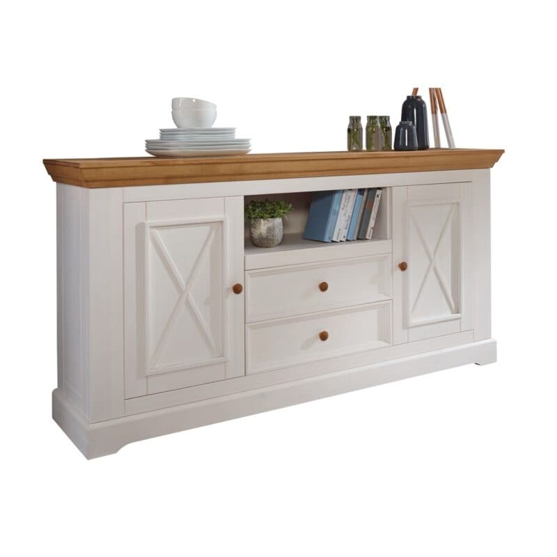 Liadomo Göteborg Sideboard II aus Kiefer massiv weiß gewachst.