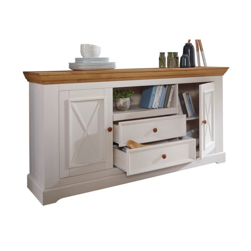 Liadomo Göteborg Sideboard II aus Kiefer massiv weiß gewachst.