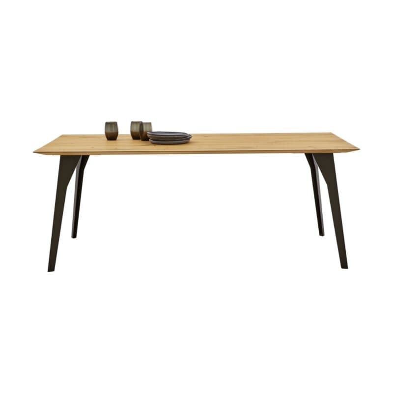 Musterring Navarra rechteckiger Esstisch mit Platte aus massiver Wildeiche - frontal