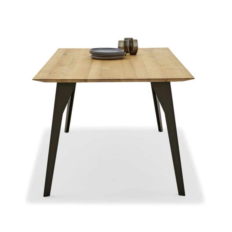 Musterring Navarra rechteckiger Esstisch mit Platte aus massiver Wildeiche - Seitenansicht