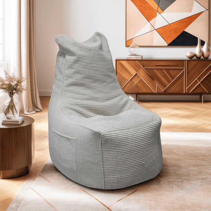 Trendstore Levon Sitzsack in Bezug Cord Poso beige.