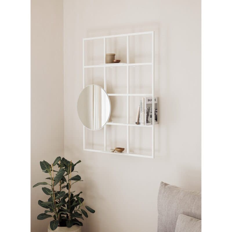 Metallbude Rivo Metallregal in Weiß mit Spiegel und Ablage (als Zubehör erhältlich)