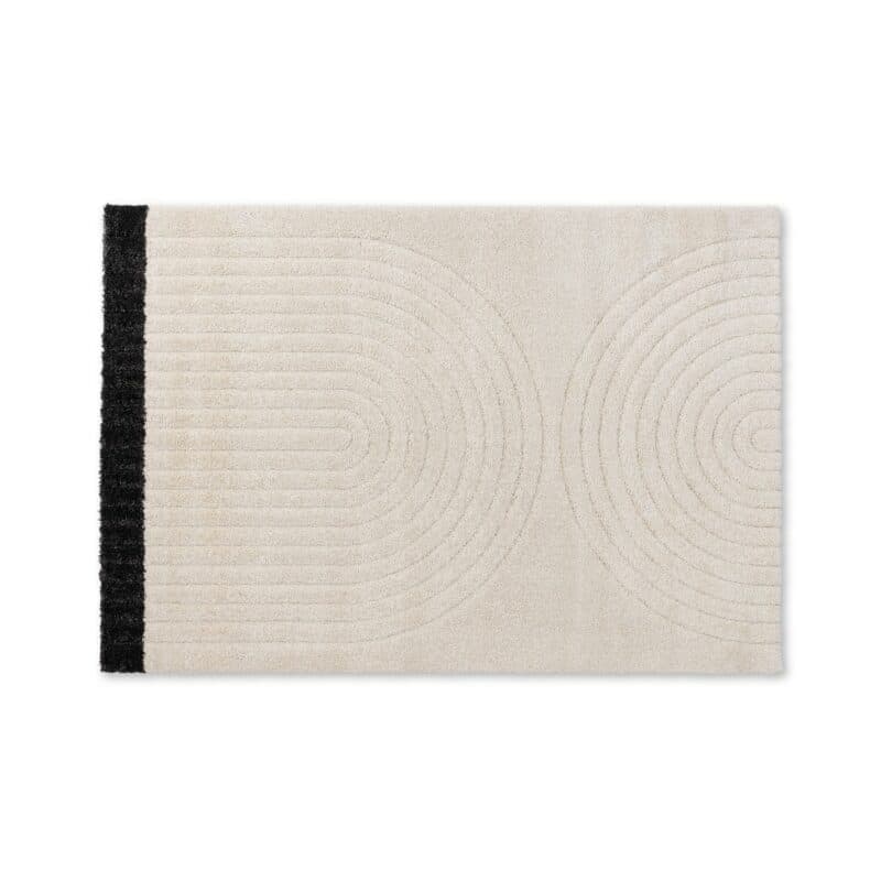 Schöner Wohnen Kollektion Winsome Teppich mit rundem Linien-Muster in Creme