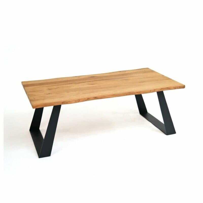 Trendstore Caleb Couchtisch mit Metallgestell und Tischplatte aus Eiche