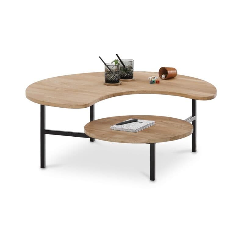 set one by Muasterring Orlando Bean Couchtisch mit zwei Etagen in Eiche Natur