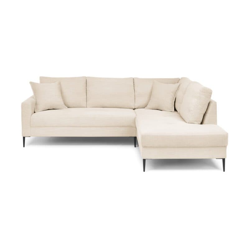 Trendstore Hilary Ecksofa in Bezug Cord Zoom cream - Umbauecke rechts