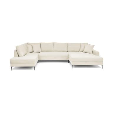 Trendstore Hilary Wohnlandschaft in Bezug Cord Zoom cream - Ottomane links