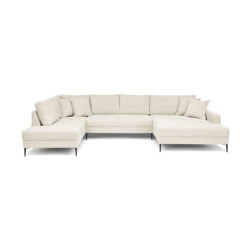 Trendstore Hilary Wohnlandschaft in Bezug Cord Zoom cream - Ottomane links