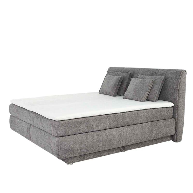 Trendstore Jillian Mix Boxspringbett in Bezug Bouclé 428/09 mittelgrau