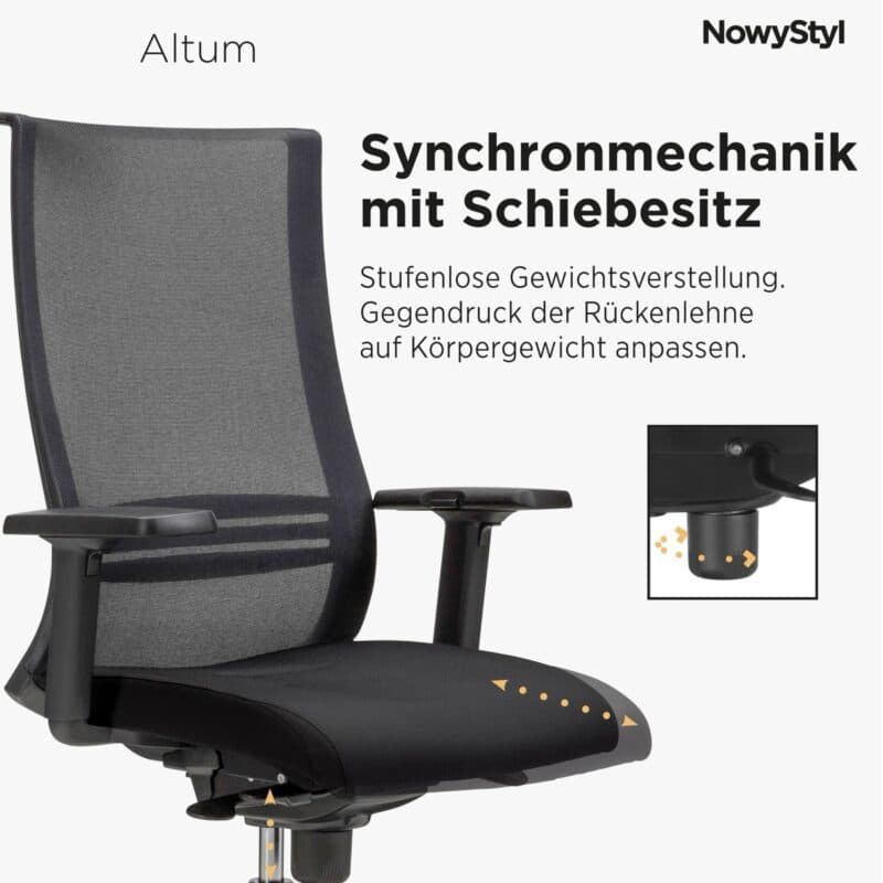 Nowy Styl Altum Bürodrehstuhl mit Synchronmechanik und Schiebesitz