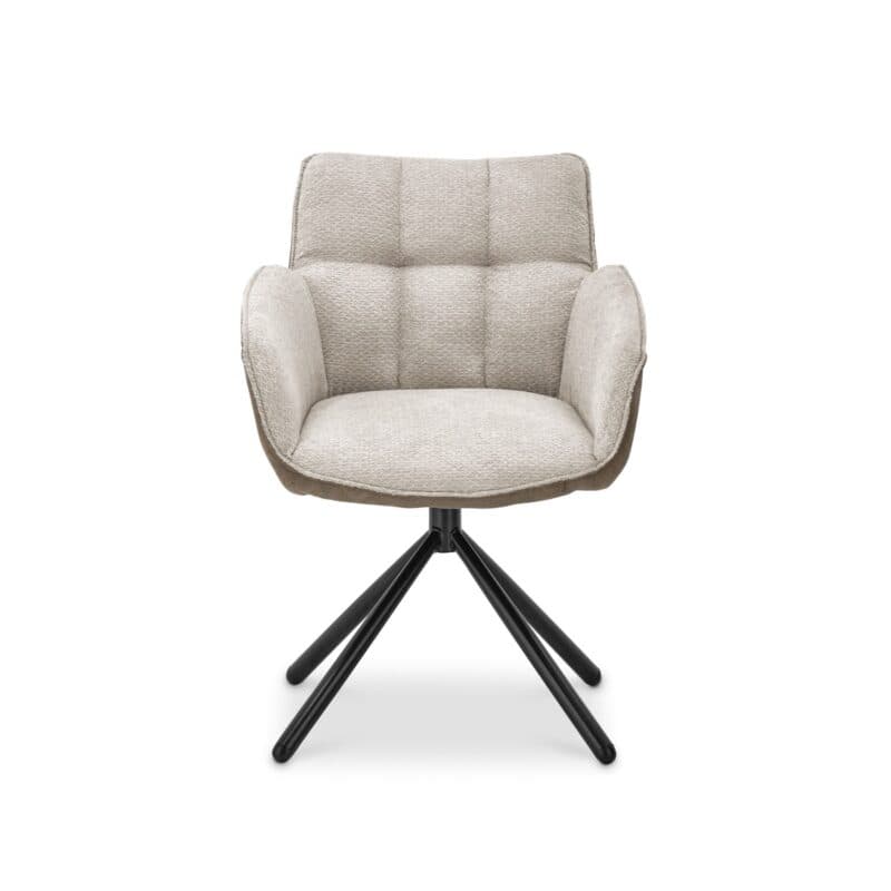 set one by Musterring Frisco Schalensessel in Bi-Color Bezug Cowboy taupe | Retro Bliss taupe mit Stativgestell