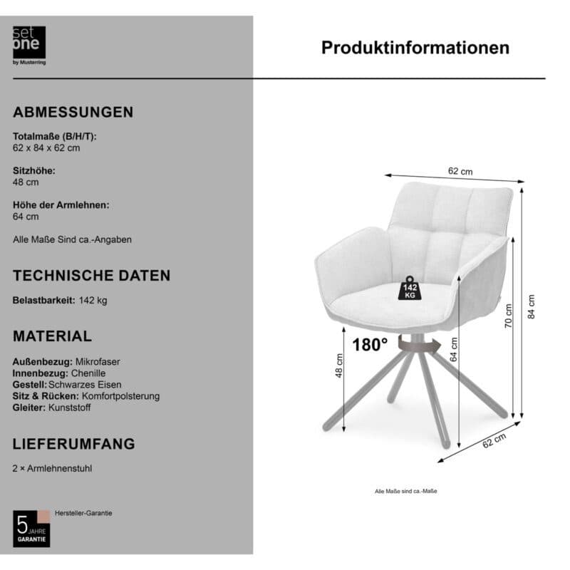 set one by Musterring Frisco Schalensessel in Bi-Color Bezug Cowboy taupe | Retro Bliss taupe mit Stativgestell – Produktinformationen