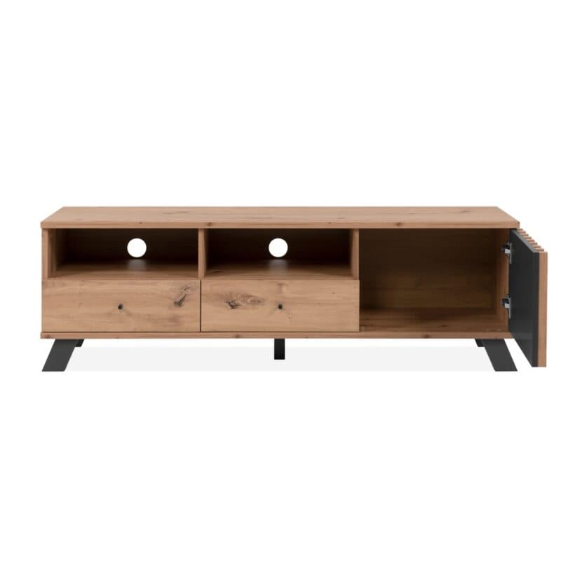 Liadomo Sideboard mit 3 Türen und 4 Schubladen in Eiche Artisan Nachbildung mit Abs. Dekor anthrazit