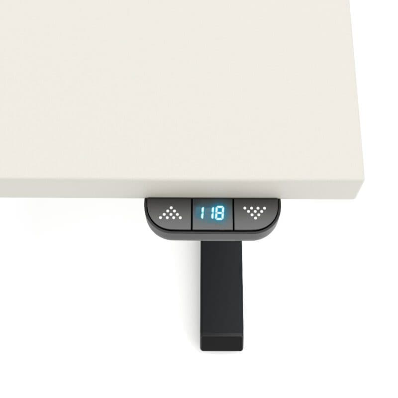 Nowy Styl eComo Desk RC Schreibtisch - höhenverstellbar - Platte Melamin BI wihte mit Metallgestell T-Fuß in pure white - Handschalter