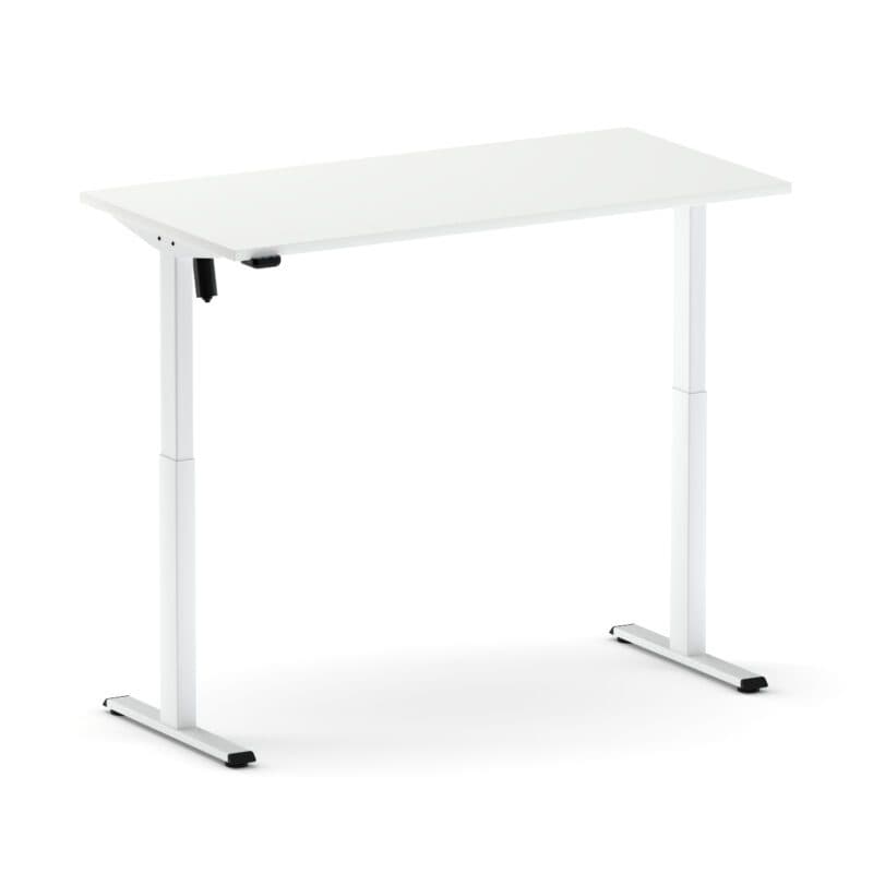 Nowy Styl eComo Desk RC Schreibtisch - höhenverstellbar - Platte Melamin BI wihte mit Metallgestell T-Fuß in pure white - oben