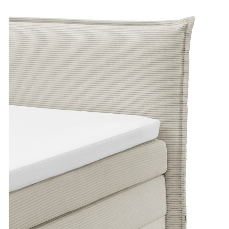 Set One by Musterring Florida Boxspringbett Cord C018 cremeweiß Detailbild Kopfteil mit Biese
