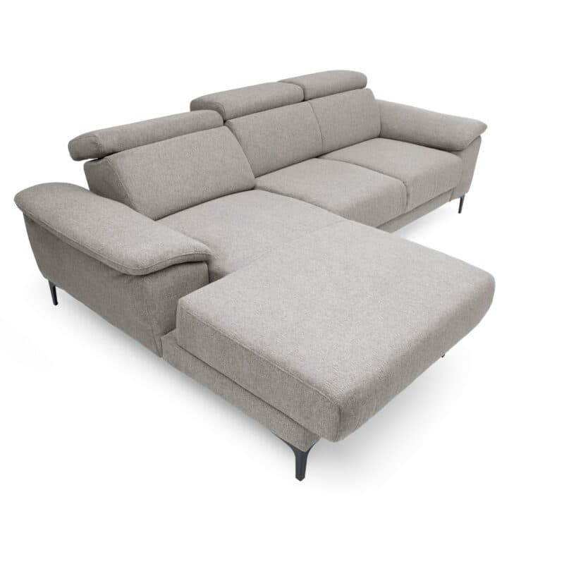 Trendstore Ezra Ecksofa in Bezug Argon taupe - Detail automatische Relaxfunktion