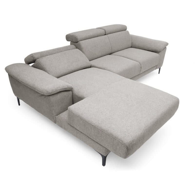 Trendstore Ezra Ecksofa in Bezug Argon taupe - Detail automatische Relaxfunktion