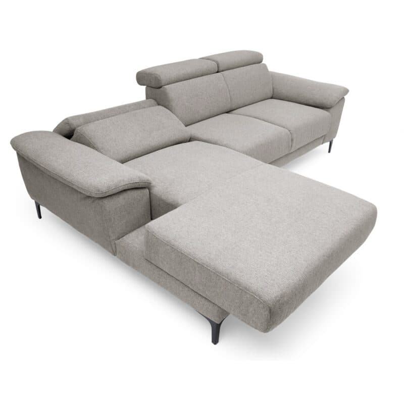 Trendstore Ezra Ecksofa in Bezug Argon taupe - Detail automatische Relaxfunktion