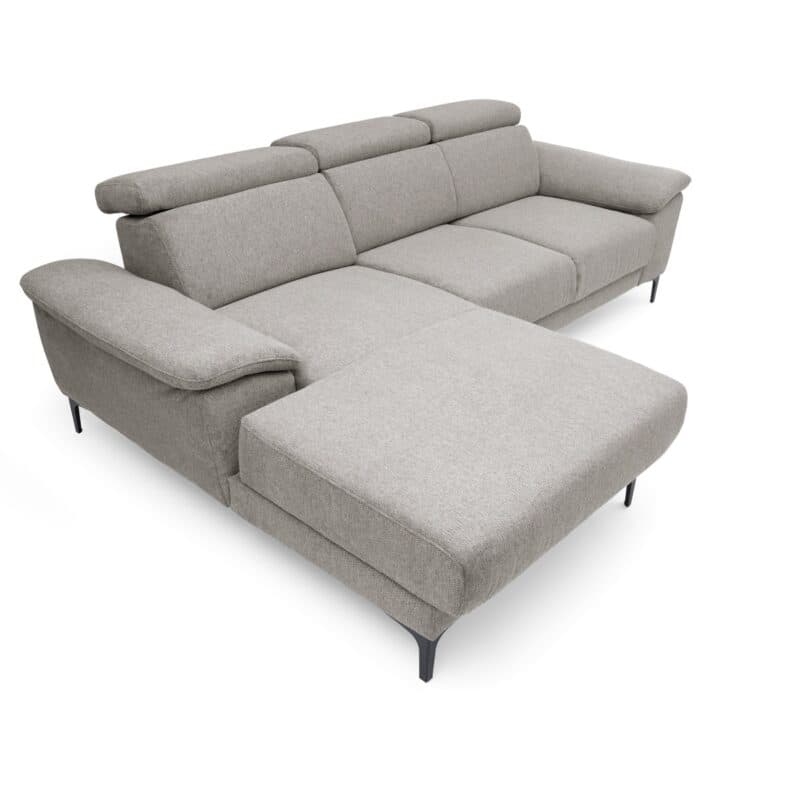 Trendstore Ezra Ecksofa in Bezug Argon taupe - Detail automatische Relaxfunktion