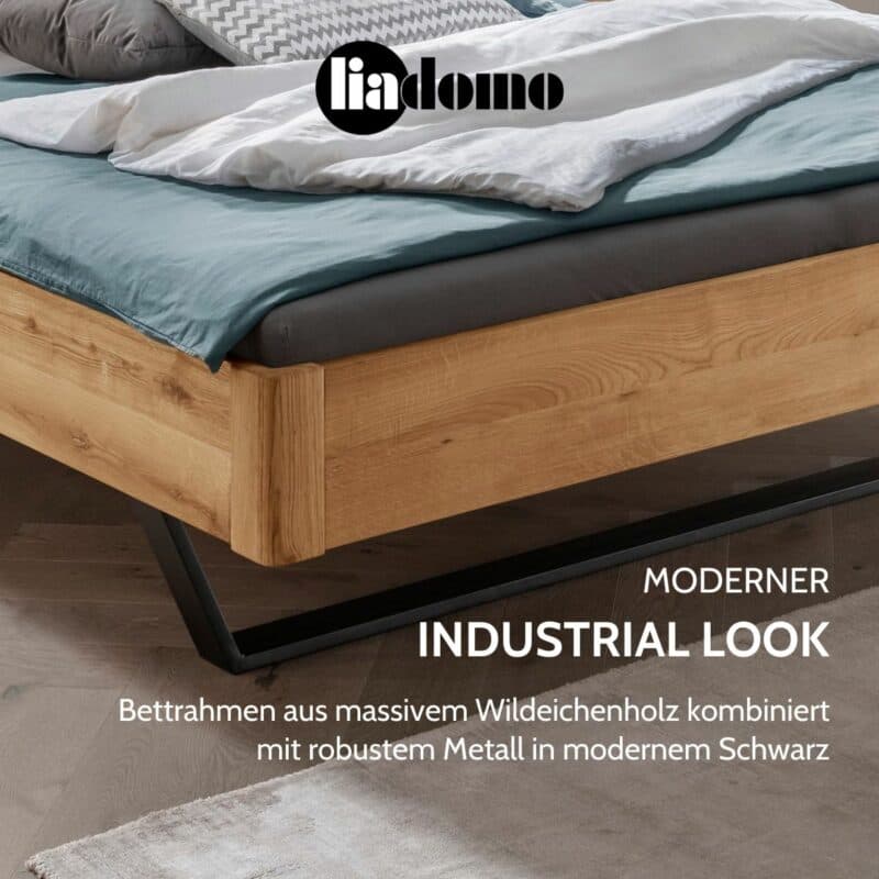 Liadomo Toronto Massivholzbett USP moderner Industrial Look