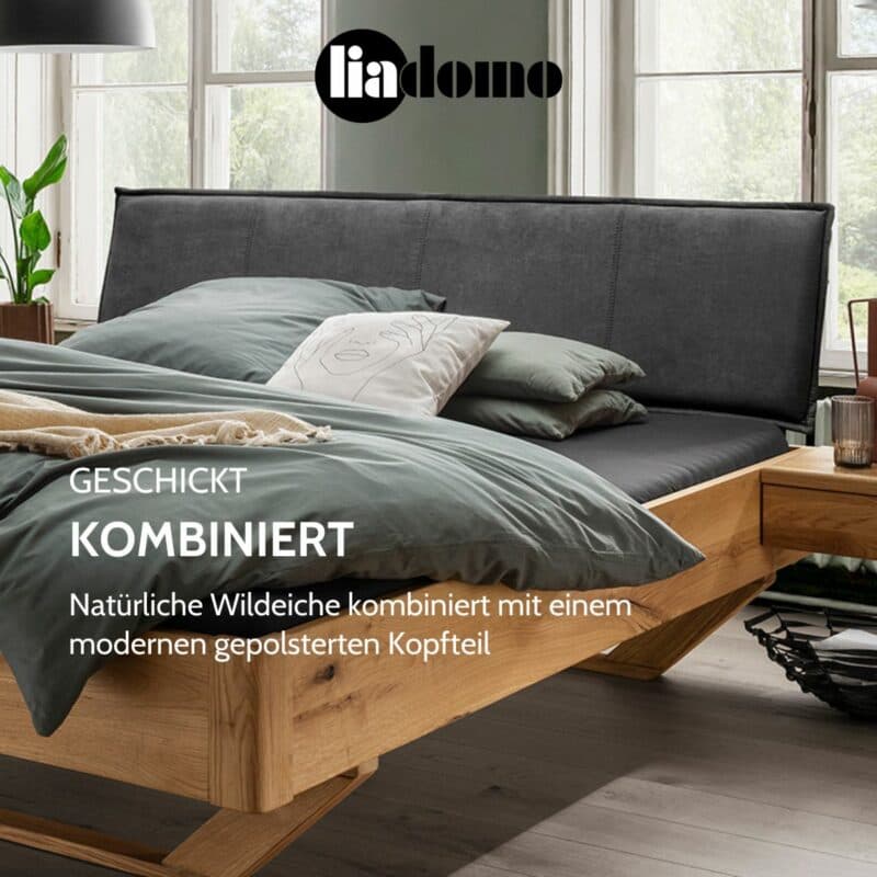 Liadomo Toulouse Massivholzbett aus Wildeiche USP geschickt kombiniert