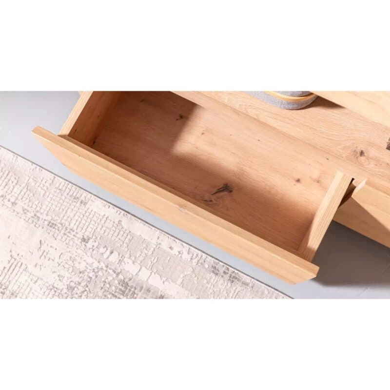 Liadomo Vigo Wohnwand mit Fronten aus Wildeiche massiv gewachst - Schubkasten