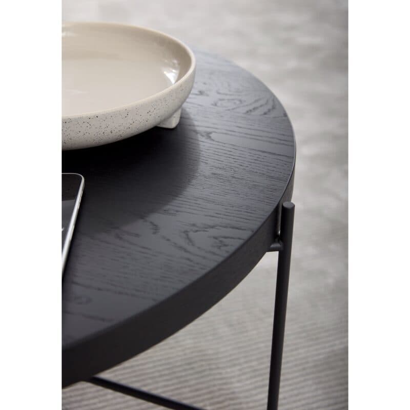 Musterring JustB! CT100 Couchtisch 112 in furnierter Eiche, schwarz - Detail