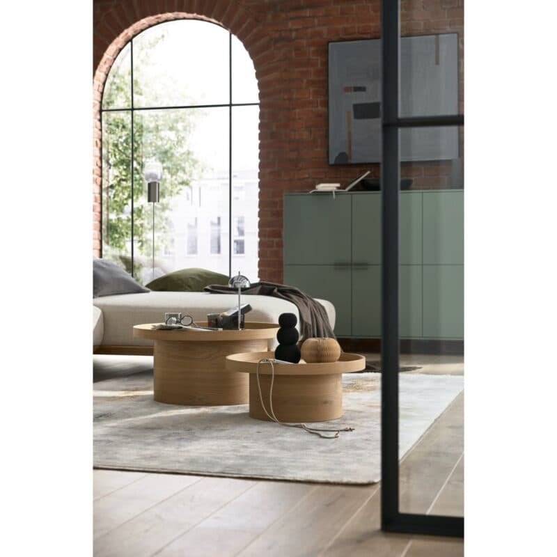 Musterring JustB! CT100 Couchtisch 162 in Wildeiche hell furniert - Wohnbeispiel