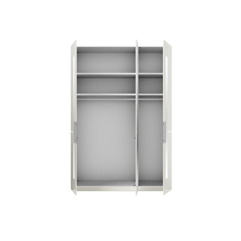 Musterring Imola Kleiderschrank mit 3 Drehtüren in Weiß inkl. 2 Zierspiegel und 1 Spiegeltür - geöffnet