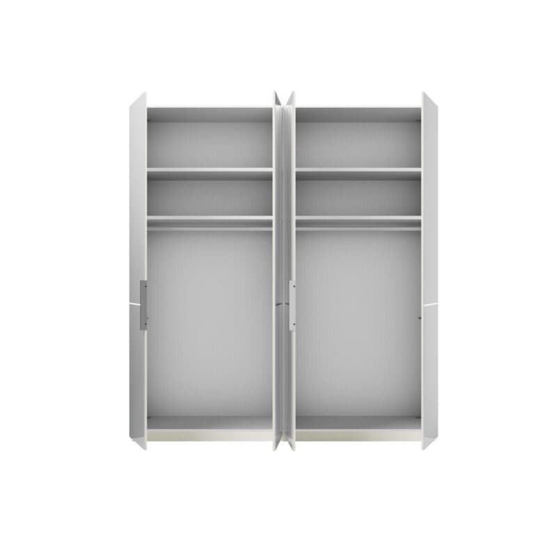 Musterring Imola Kleiderschrank mit 4 Drehtüren in Weiß - Inneneinteilung