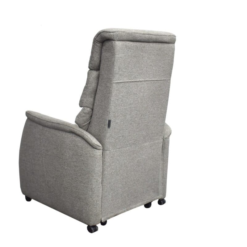 Louming Marlo Fernsehsessel in Bezug Style 170 beige/braun mit 2-motorischer Funktion und Aufstehhilfe - schräg