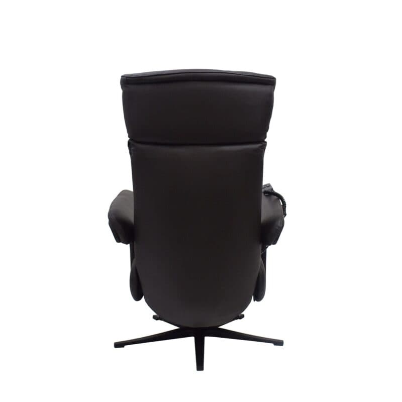 Louming Mathis in Leder chocolat und Gestell aus Aluminium in schwarz - Rücken