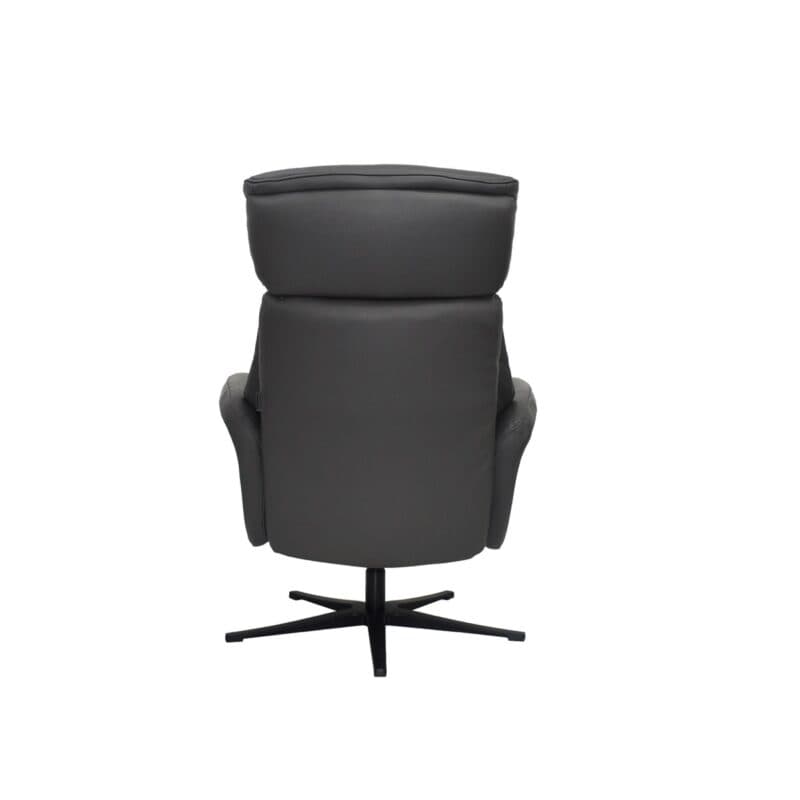 Louming Mio Relaxsessel mit Hocker in Leder dunkelgrau - Rückseite