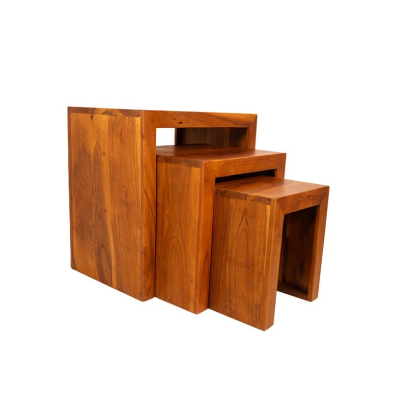 Liadomo Bianca Beistelltisch 3-teilig aus Akazienholz