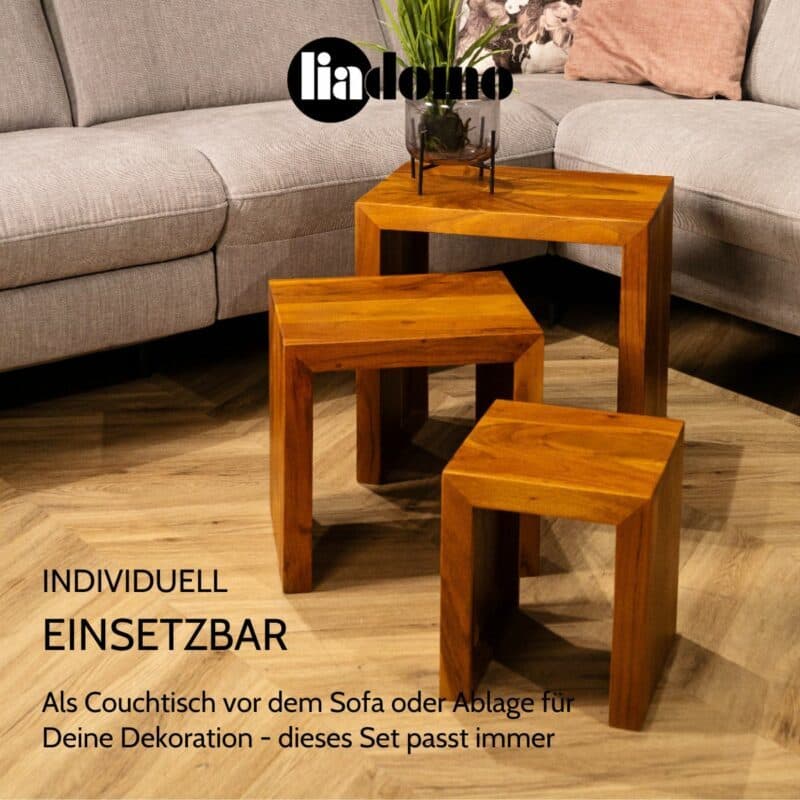 Liadomo Bianca Beistelltisch Set 3-teilig USP individuell einsetzbar