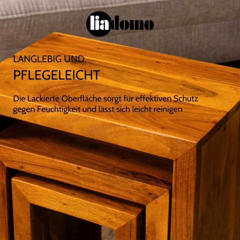 Liadomo Bianca Beistelltisch Set 3-teilig USP langlebig und pflegeleicht