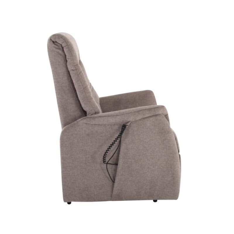 Louming Malek TV- Sessel in Bezug Belfast 04 braun mit 2-motorischen Funktionen und Fernbedienung