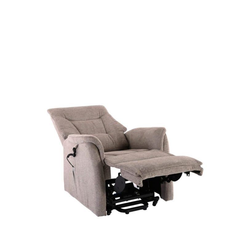 Louming Malek TV- Sessel in Bezug Belfast 04 braun mit 2-motorischen Funktionen und Fernbedienung - Liegeposition