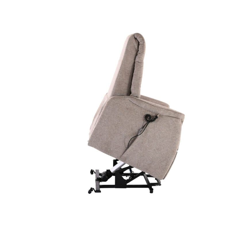 Louming Malek TV- Sessel in Bezug Belfast 04 braun mit 2-motorischen Funktionen und Fernbedienung - Aufstehhilfe