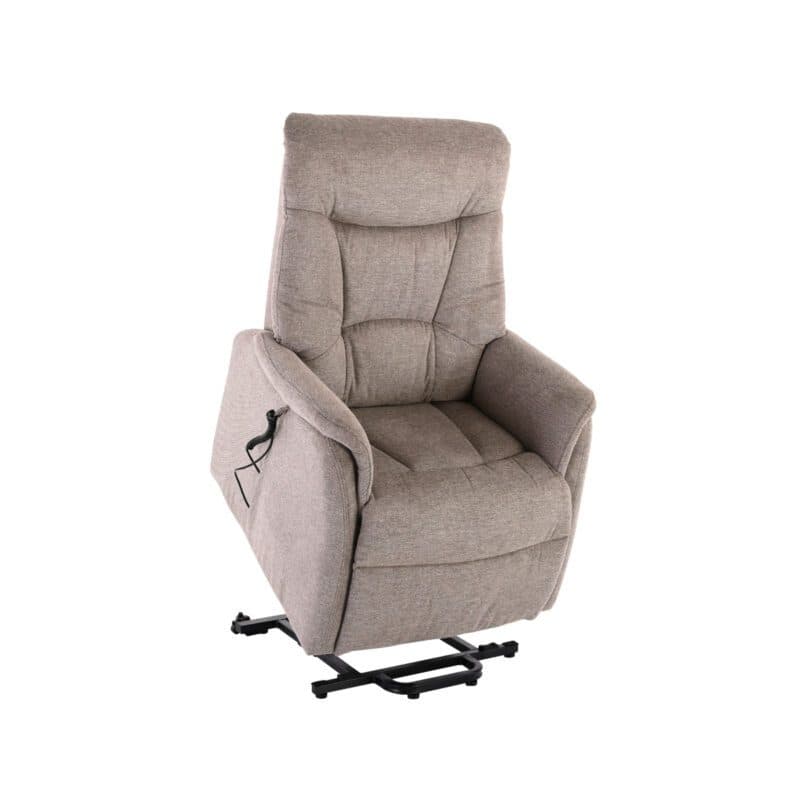 Louming Malek TV- Sessel in Bezug Belfast 04 braun mit 2-motorischen Funktionen und Fernbedienung - Aufstehhilfe