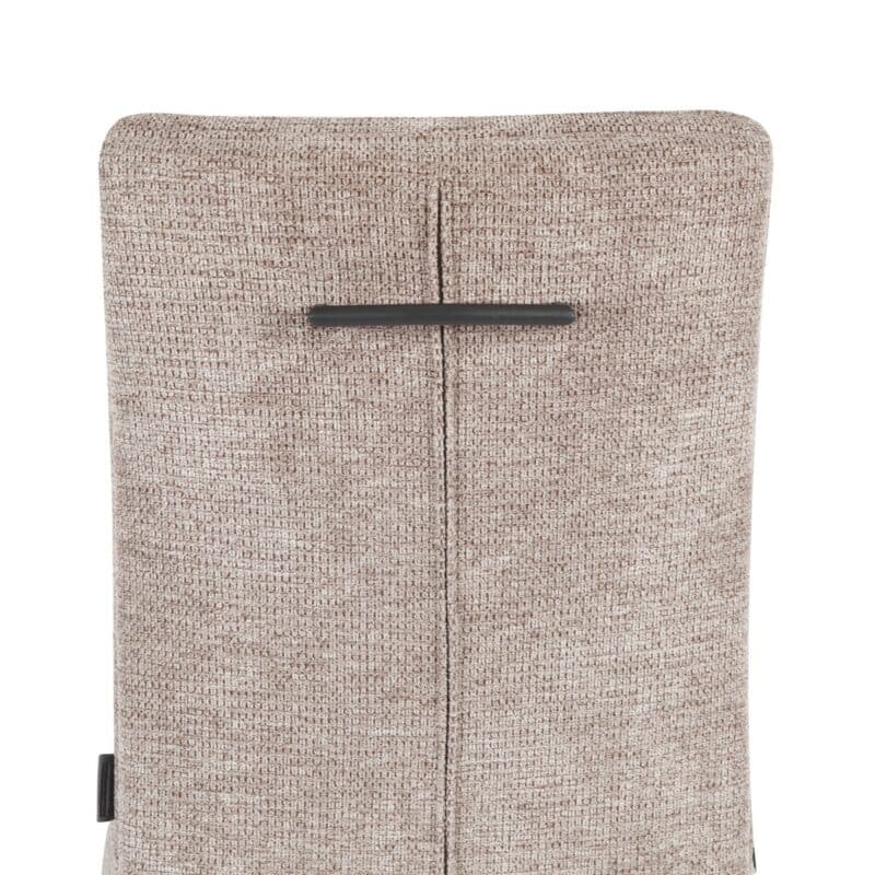 Louming Maggie Freischwinger mit Textilbezug in Light Coffee - Detail Lehne