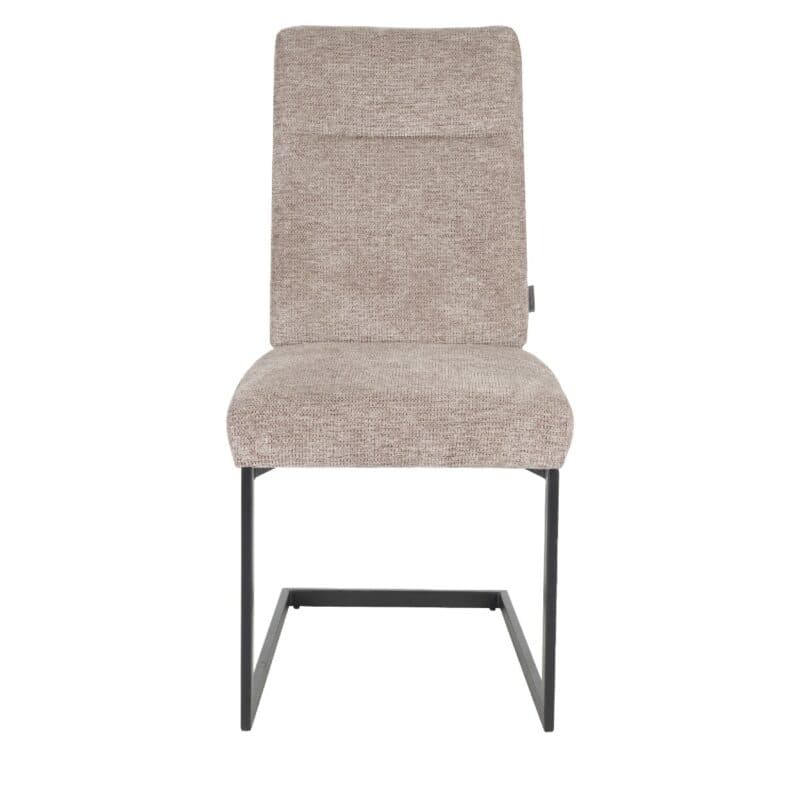 Louming Maggie Freischwinger mit Textilbezug in Light Coffee - frontal