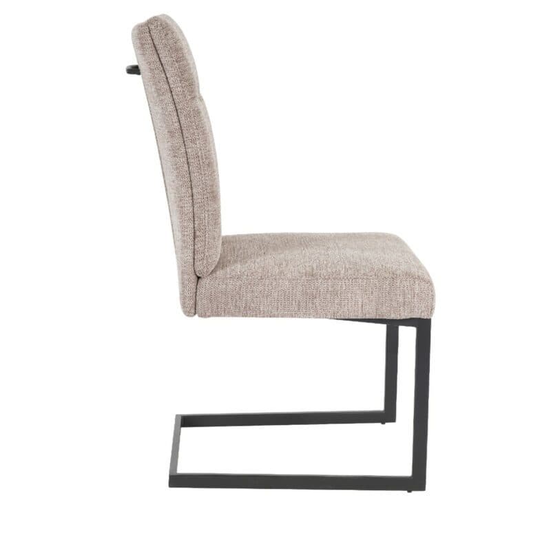 Louming Maggie Freischwinger mit Textilbezug in Light Coffee - Seitenansicht